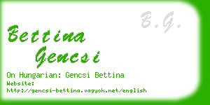 bettina gencsi business card